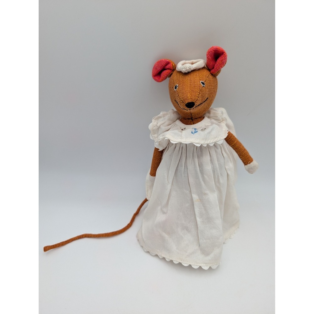 Barbara Sansoni Handwoven Mouse Plush Orange White Fairy Angel Dress 9in